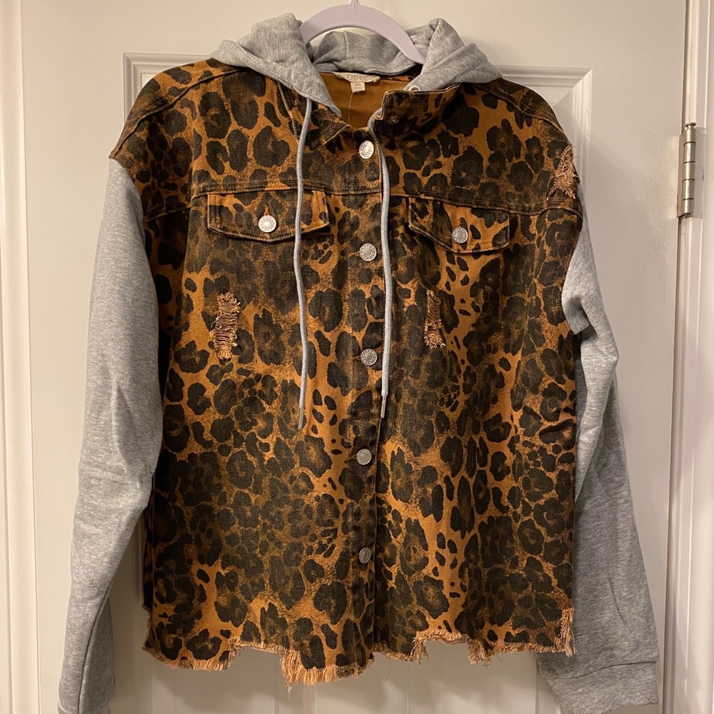 NWT Oddy M/L Leopard Hooded Jacket